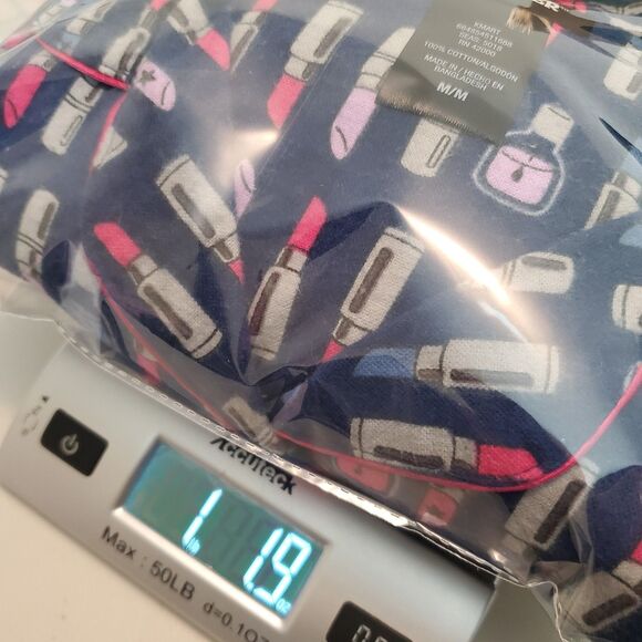 Joe Boxer Pajama Set Flannel Long Sleeves Print Lipstick All Over Womens Sz M - Picture 13 of 13